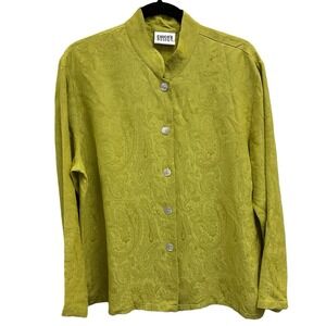 Chicos‎ Design Women's M/1 Paisley Patterned Silk Blend Long Sleeve Shirt Jacket